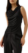 Lilysilk Silk Jersey Cowl-neck Sleeveless Top