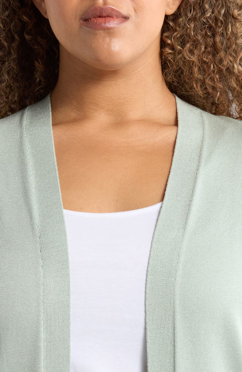 Anne Klein Open Front Cardigan, Alternate, color, Soft Aloe