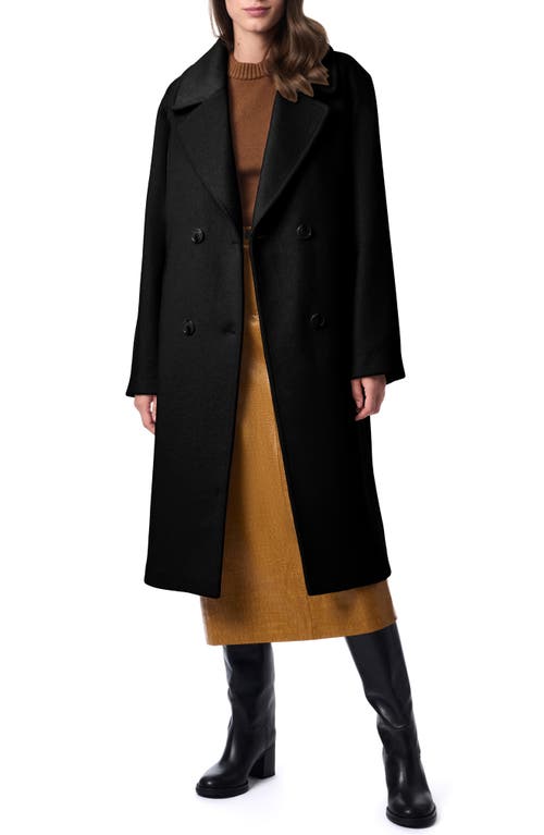 Bernardo Relaxed Double Breasted Coat In Black