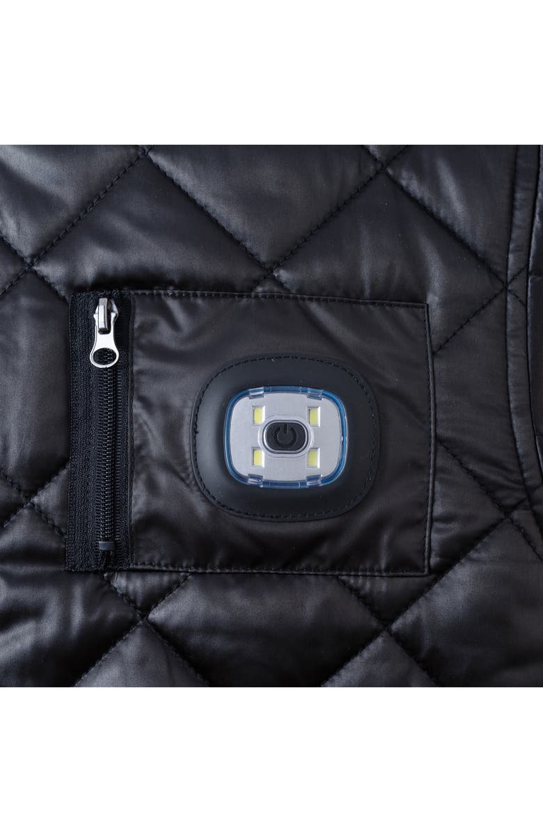 Andy & Evan Kids' x SPACEONE<sup>®</sup> Quilted Bomber Jacket with LED Light, Alternate, color, Black