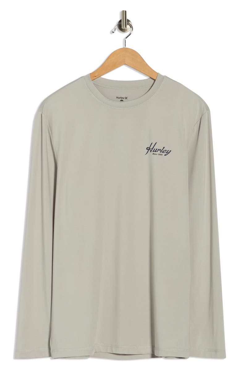 Hurley Island Long Sleeve Rashguard T-Shirt, Alternate, color, Light Grey