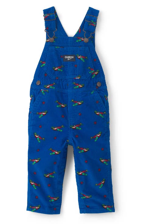 Print Corduroy Overalls
