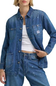 Lee Bleach Splatter Herringbone Denim Chore Jacket