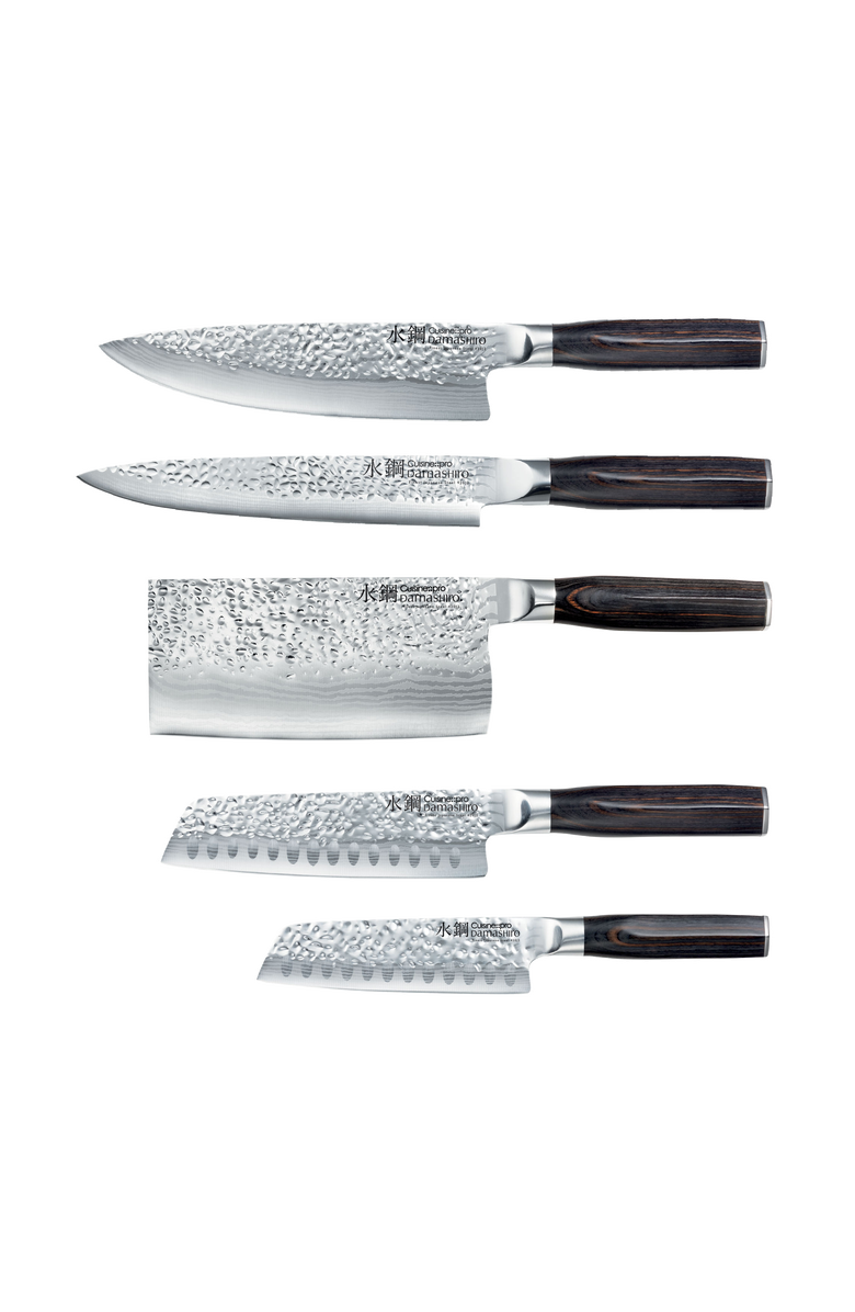 Cuisine::pro<sup>®</sup> Damashiro EMPEROR<sup>®</sup> 6-Piece Nanashi Knife Block, Alternate, color, Silver