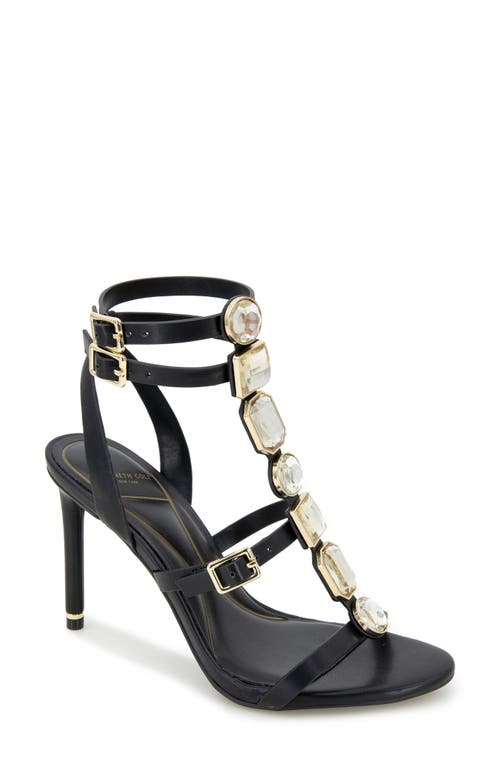 Kenneth Cole Lilath Embellished Ankle Strap Sandal In Black