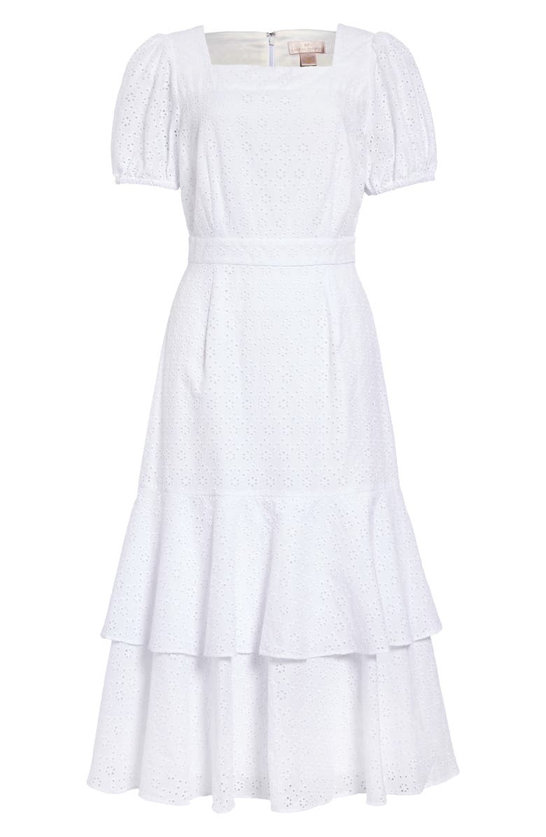 Rachel Parcell Tiered Eyelet Midi Dress, Main, color,