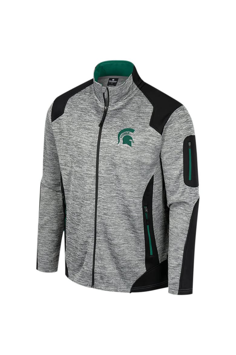 Men's Colosseum Gray Michigan State Spartans Silberman Color Block Full-Zip Jacket, Alternate, color, Gray
