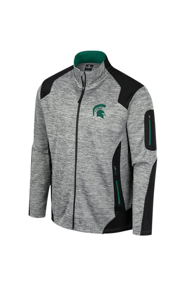 COLOSSEUM Men's Colosseum Gray Michigan State Spartans Silberman Color Block Full-Zip Jacket, Alternate, color, 