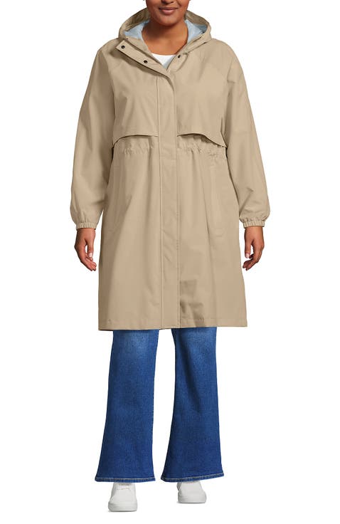Plus Size Squall Packable Long Raincoat
