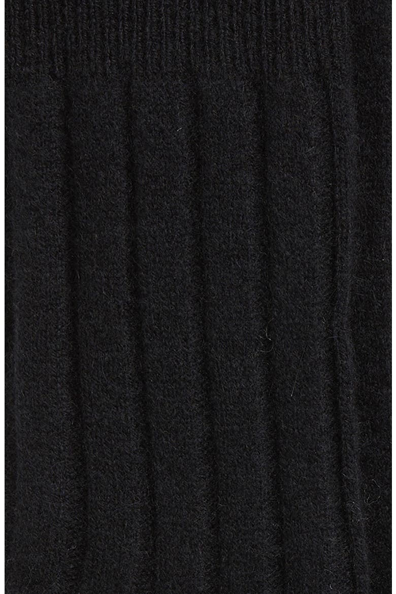 Rib Cashmere Blend Crew Socks, Alternate, color, BLACK ROCK