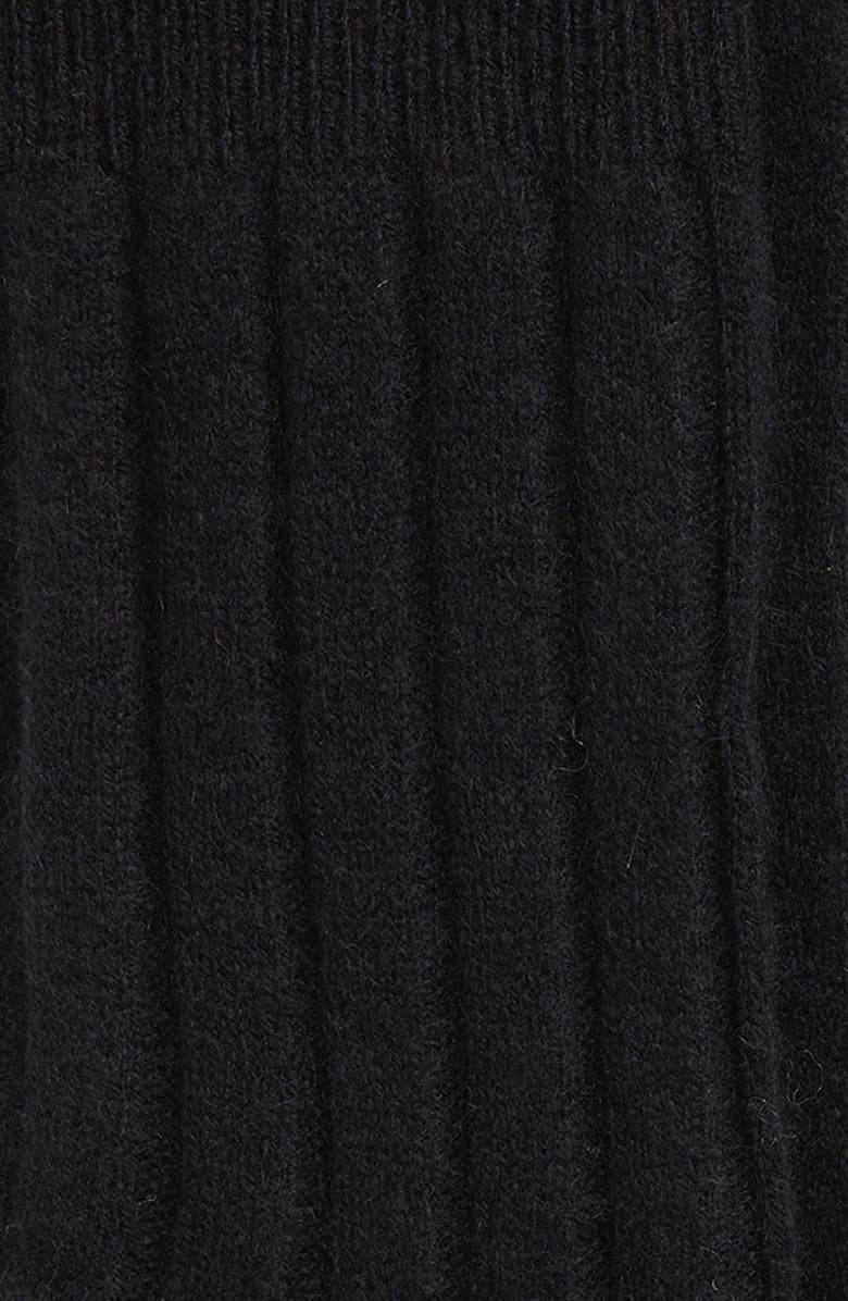 Nordstrom Rib Cashmere Blend Crew Socks, Alternate, color, Black Rock