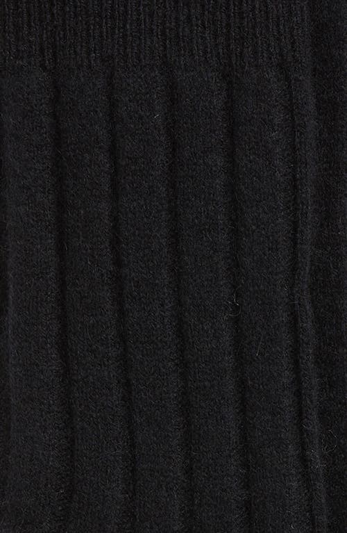 Nordstrom Rib Cashmere Blend Crew Socks In Black