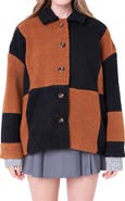 English Factory Oversize Check Teddy Jacket