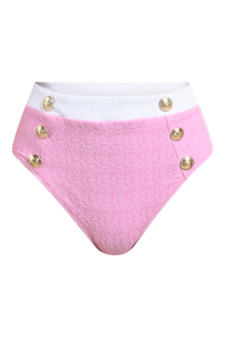 Vanessa Colorblock High Waist Bikini Bottoms, Alternate, color, BLUSH