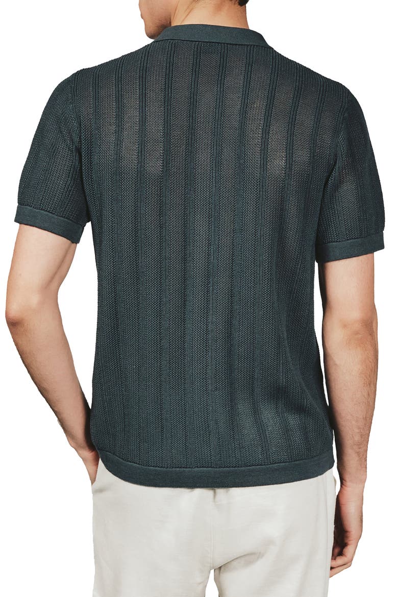 Kellan Knit Short Sleeve Button-Up Shirt, Alternate, color, PETROL NAVY