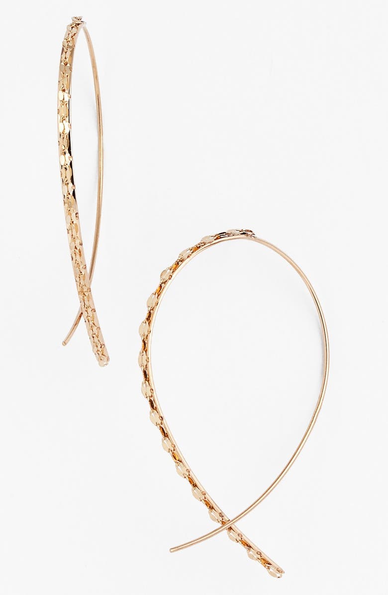 LANA Glam 14K Gold Small Upside Down Hoop Earrings, Main, color, 