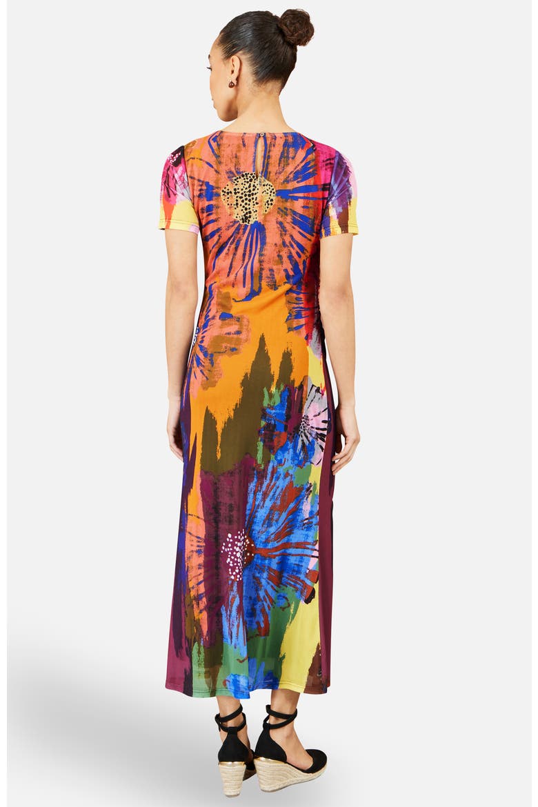 Abstract Floral Mesh Maxi Dress, Alternate, color, Multi
