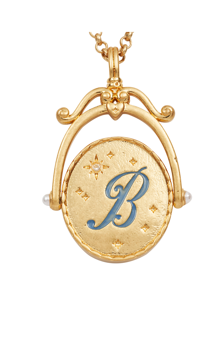 Fable England B Initial Bluebell Gold Spinner Chain Necklace, Alternate, color, Gold