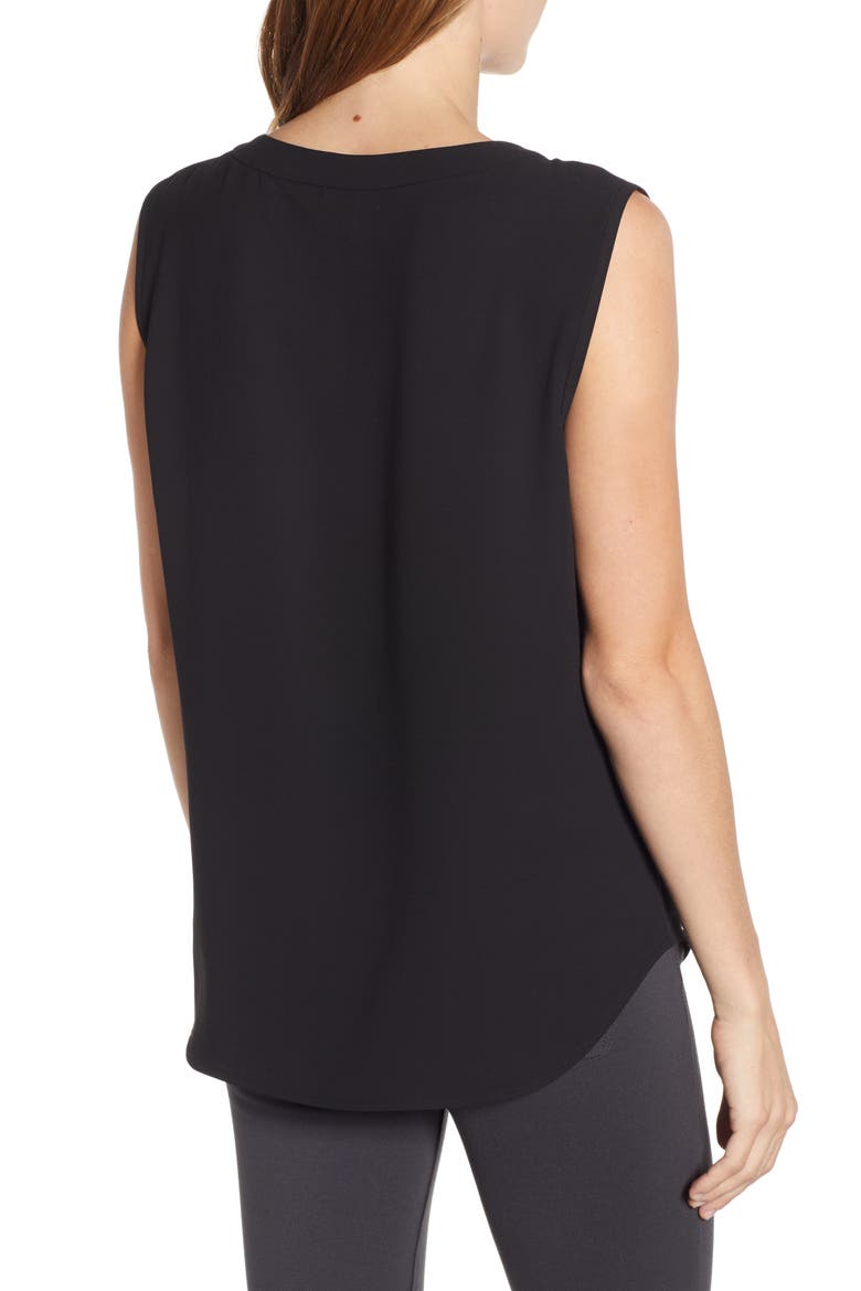 Scoop Neck Sleeveless Blouse, Alternate, color, ANNE BLACK