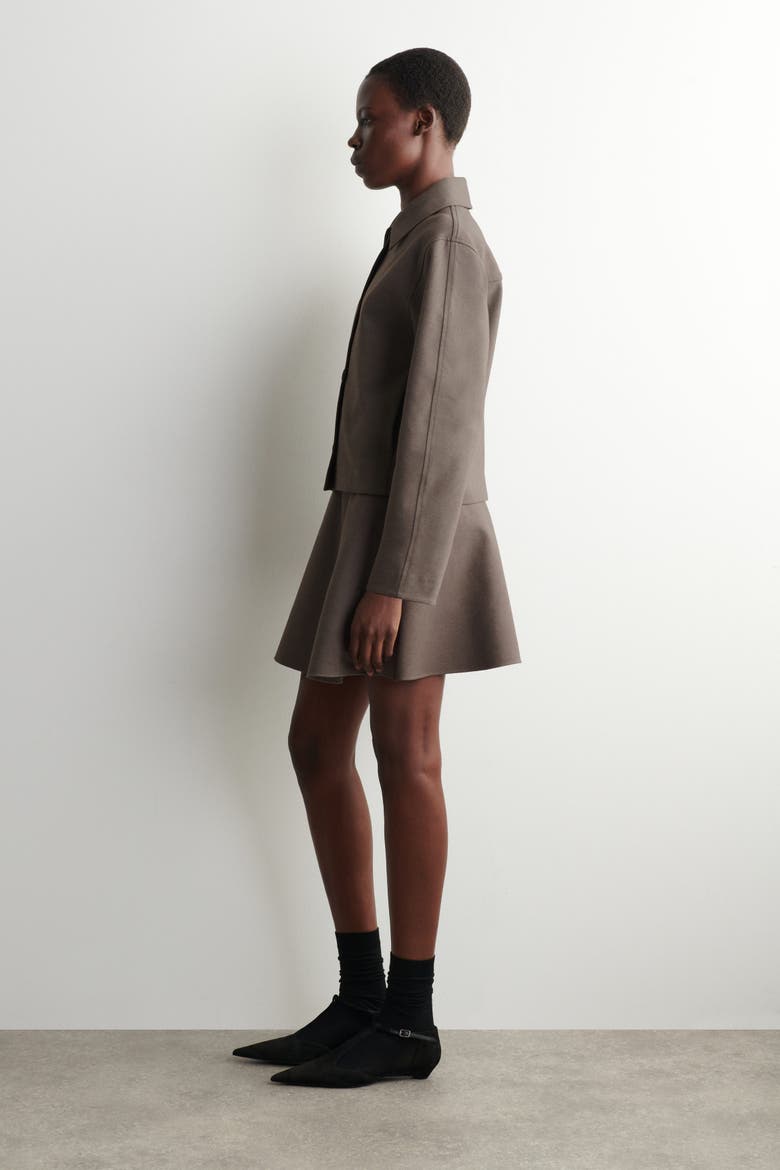 Rounded Jersey Jacket, Alternate, color, BROWN