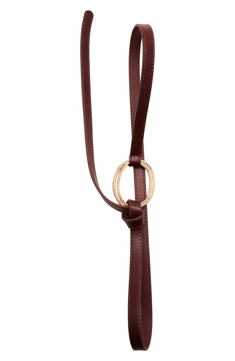MANGO Maxi Buckle Thin Faux Leather Belt, Alternate, color, 