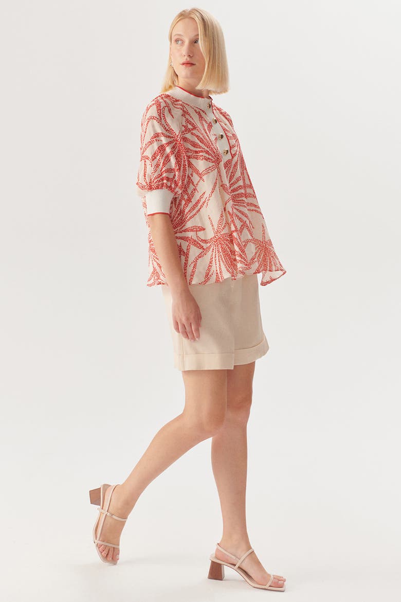 Palmer Chiffon  Blouse, Alternate, color, Red and Beige