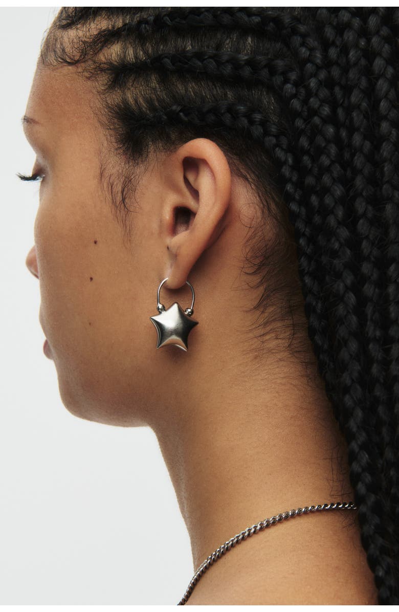 67jewelry Puffed Star Earrings, Alternate, color, Silver