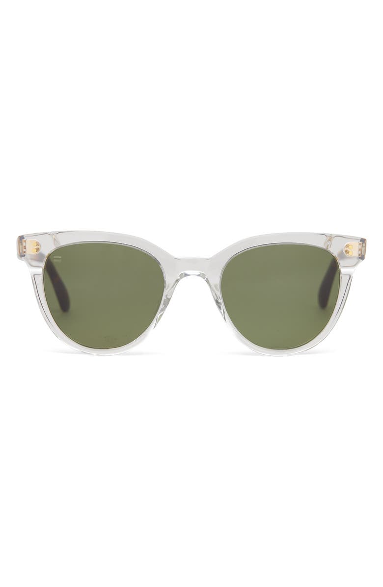 TOMS Marlowe 50mm Round Sunglasses, Main, color, Vintage Crystal / Bottle Green