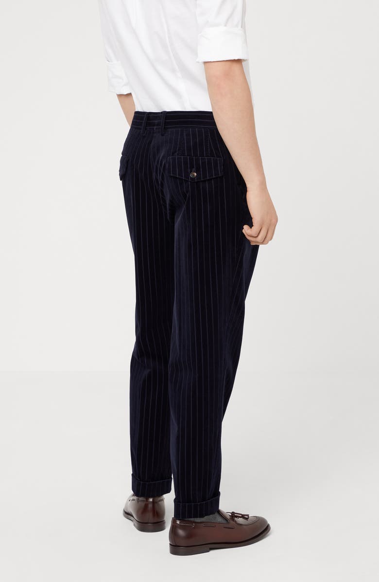 Brunello Cucinelli Pinstripe velvet trousers, Alternate, color, 