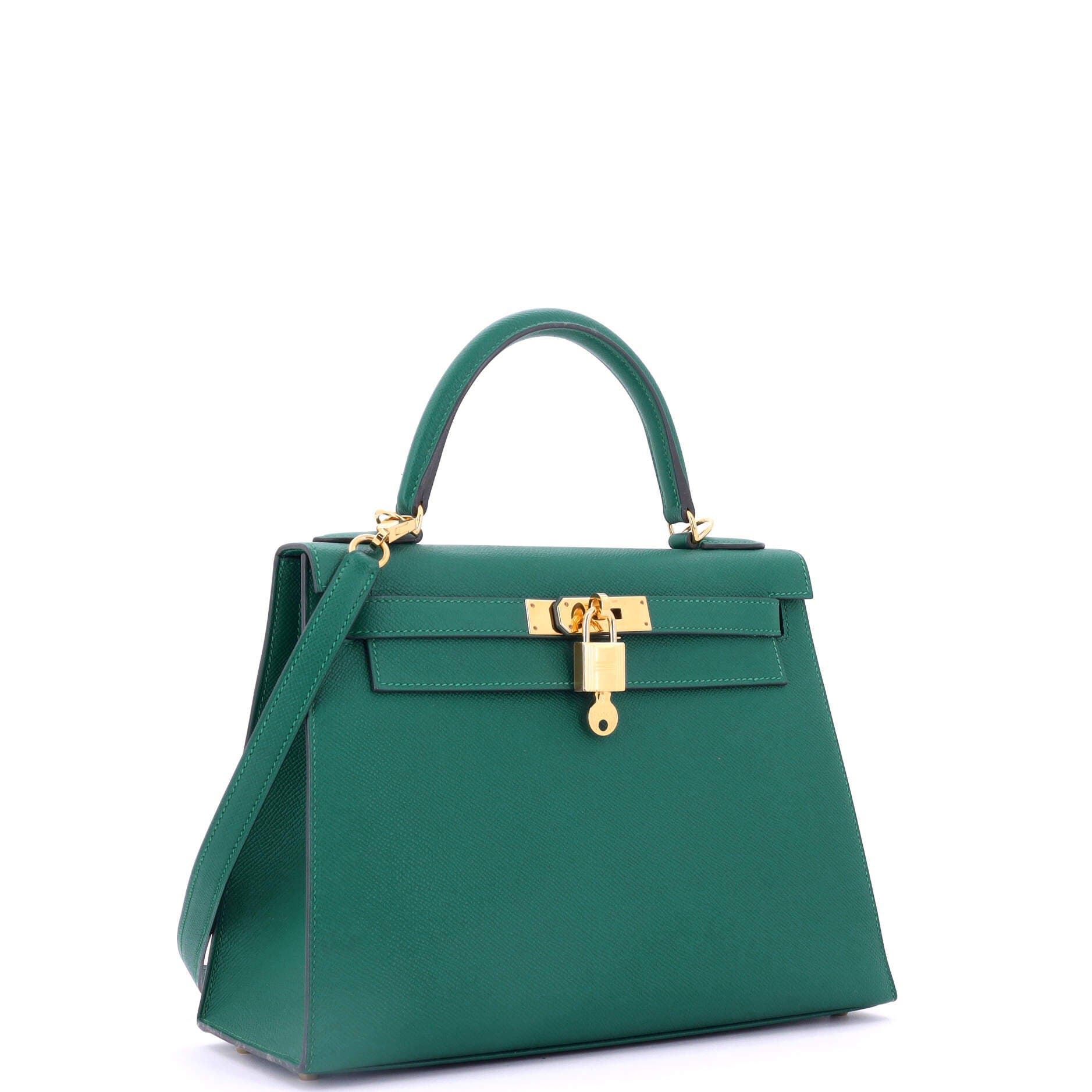 Pre-Owned Hermes Kelly Handbag Green Epsom with Gold Hardware 28, Alternate, color, Vert Vertigo
