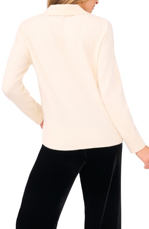 Ted Baker Bead Detail Polo Sweater In Neutral