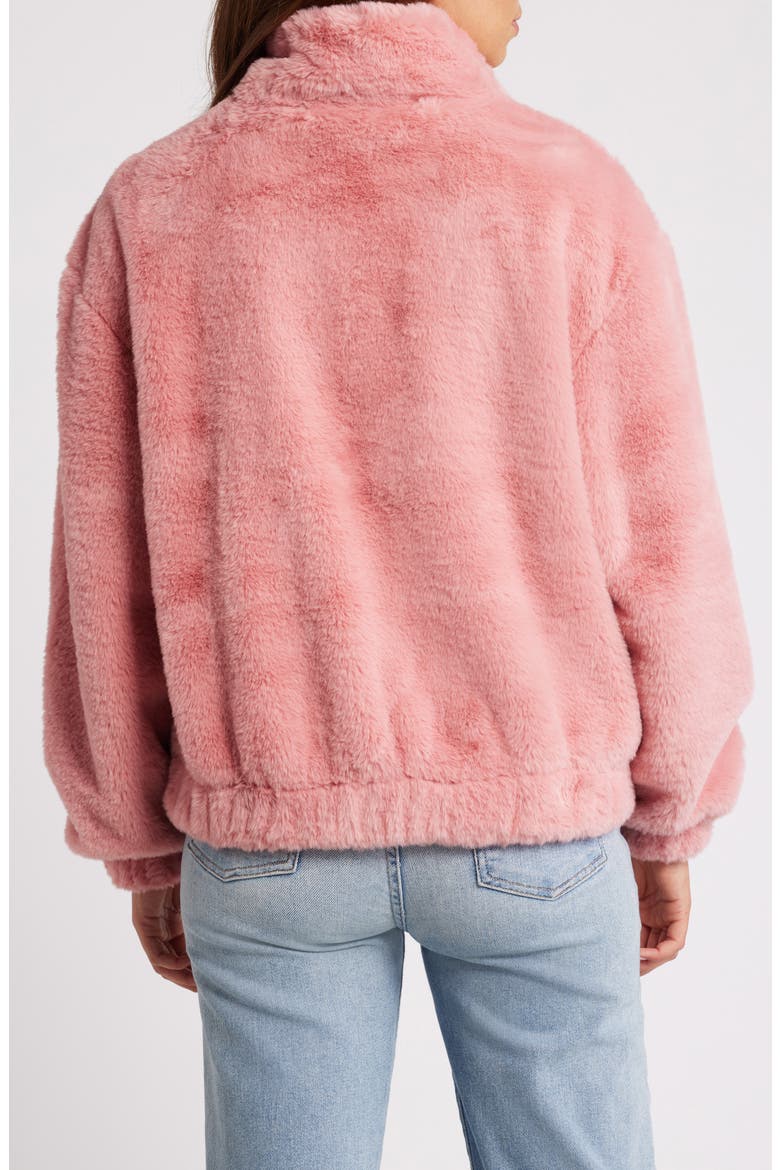Faux Fur Jacket, Alternate, color, PINK CEDAR