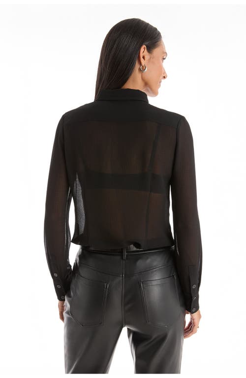 The Noli Shop Georgia Semi-sheer Blouse In Black