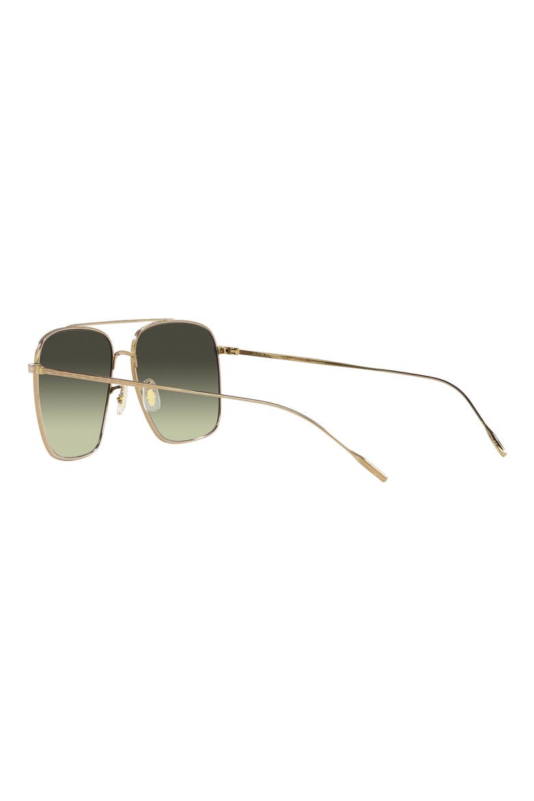 Dresner 56mm Gradient Pilot Sunglasses, Alternate, color, DARK GREEN