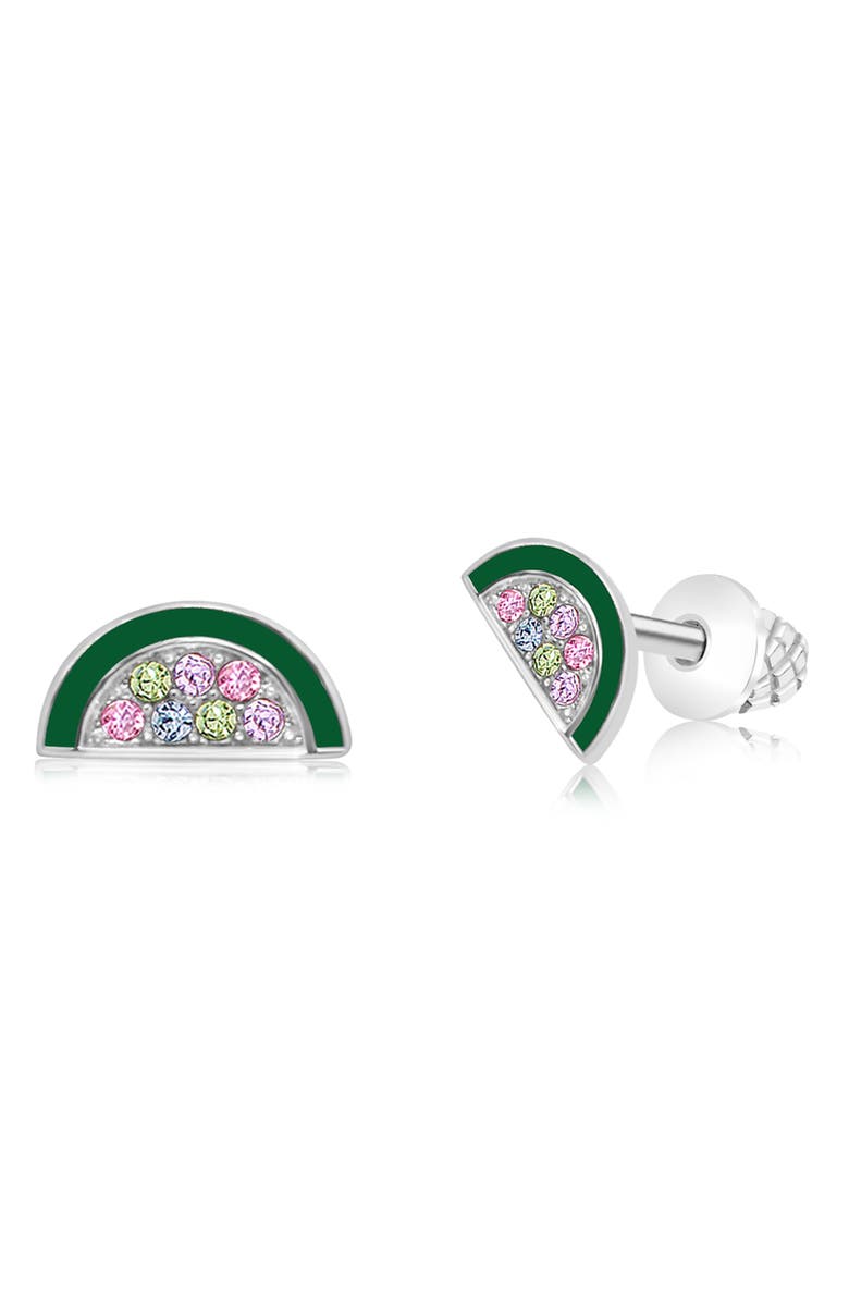 Chanteur Kids' Watermelon Stud Earrings, Main, color, Green