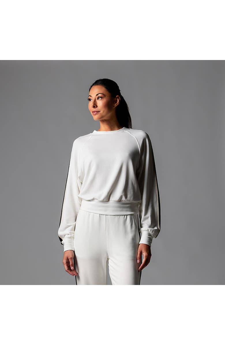 Tavi Ease Crew Stripe Sweatshirt, Alternate, color, Ebony Coconut