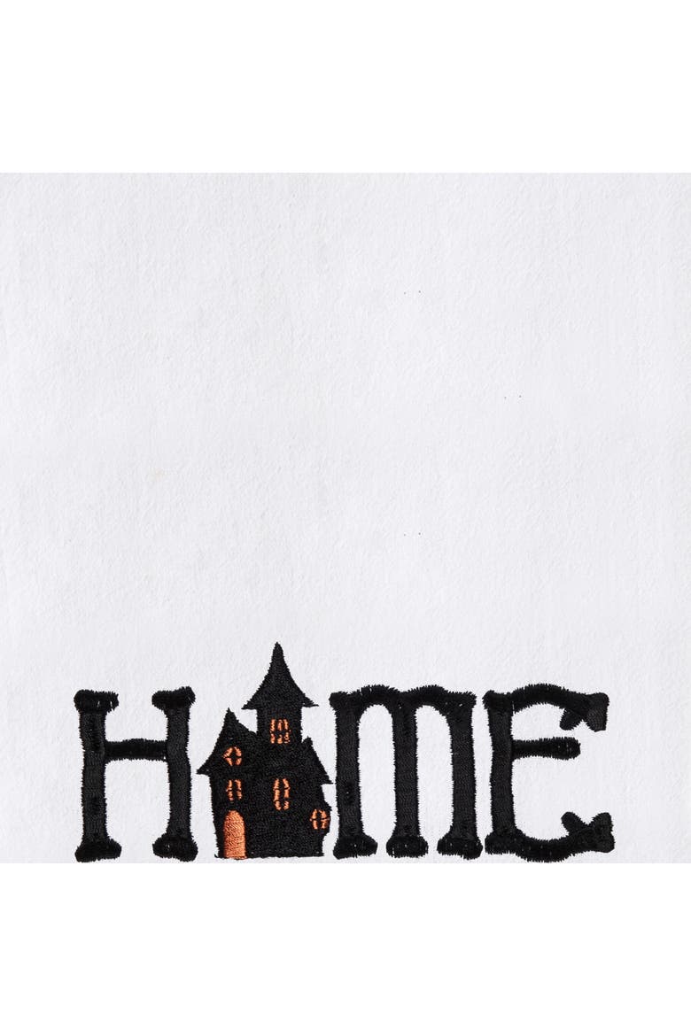 Haunted Home Halloween Towel, Alternate, color, Black