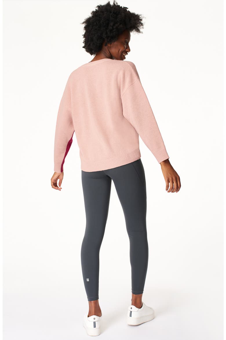 Recline Wool V-Neck Sweater, Alternate, color, FAWN PINK