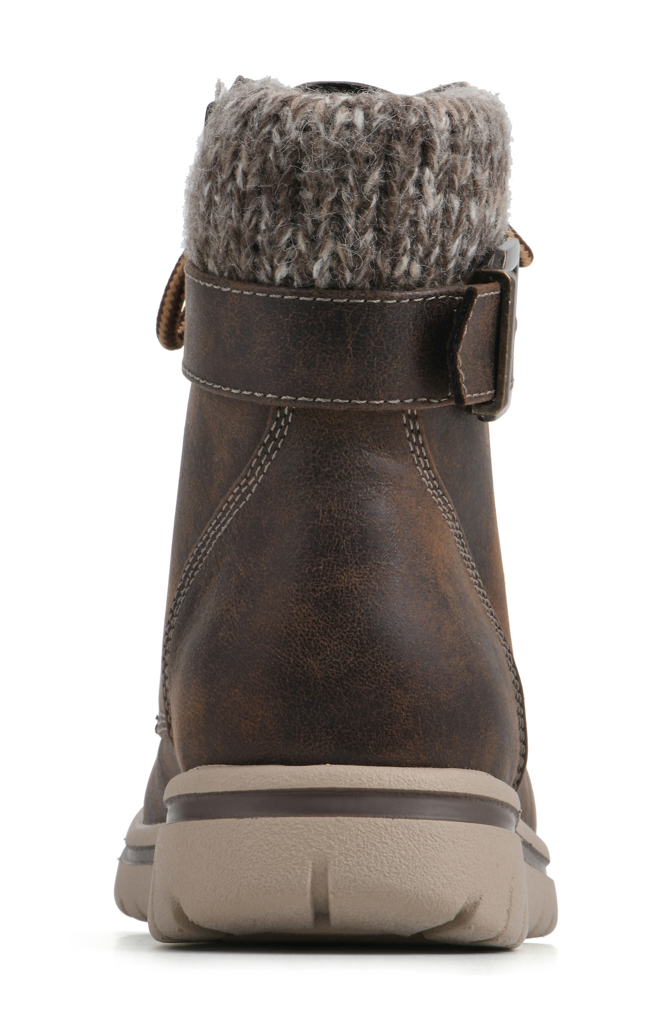 CLIFFS BY WHITE MOUNTAIN Hearten Knit Collar Boot, Alternate, color, Brown/ Fabric