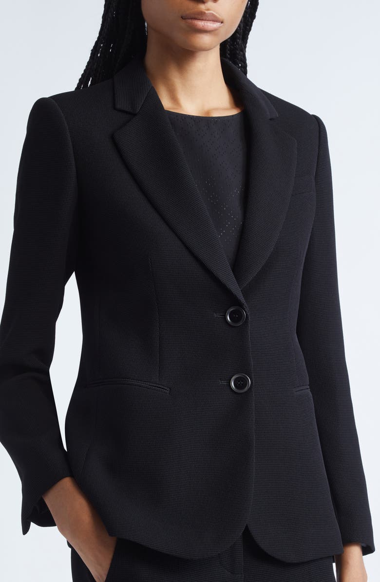 Emporio Armani Techno Waffle Blazer, Alternate, color, Solid Black