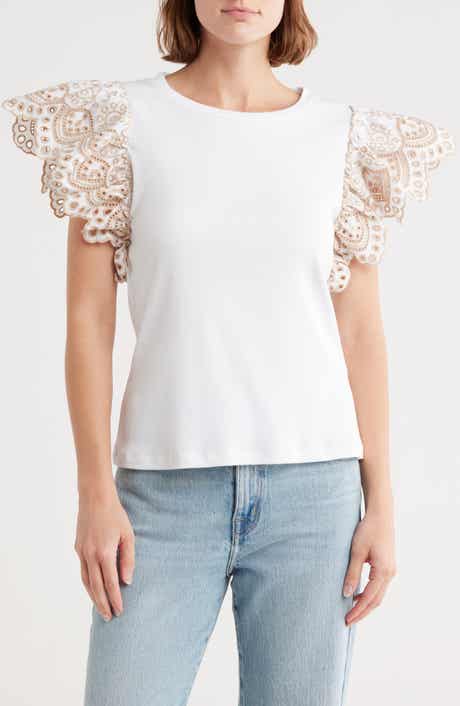 INDUSTRY REPUBLIC CLOTHING Eyelet Sleeve T-Shirt