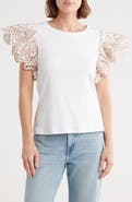 INDUSTRY REPUBLIC CLOTHING Eyelet Sleeve T-Shirt