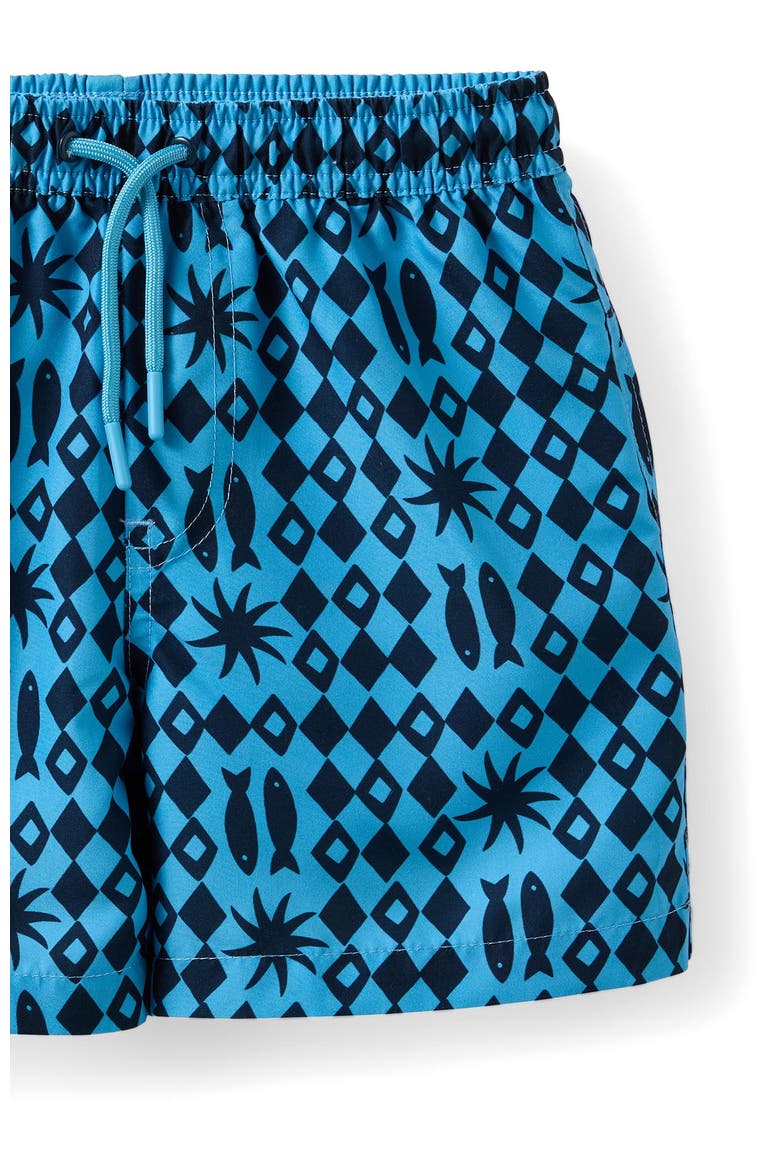 Kid's Bailey Board Short, Alternate, color, Blue Hue Geo