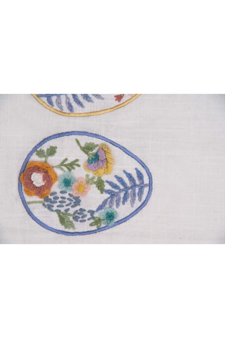 Floral Easter Egg 100% Cotton Embroidered Table Runner 14" x 72", Alternate, color, Orange