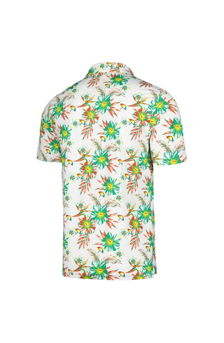 Full Turn Men's White Arnold Palmer Print Tri-Blend Polo, Alternate, color, White