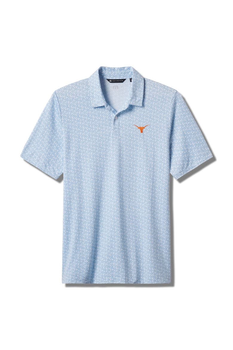 Men's TravisMathew  White/Blue Texas Longhorns College Bound Tri-Blend Polo, Main, color, White