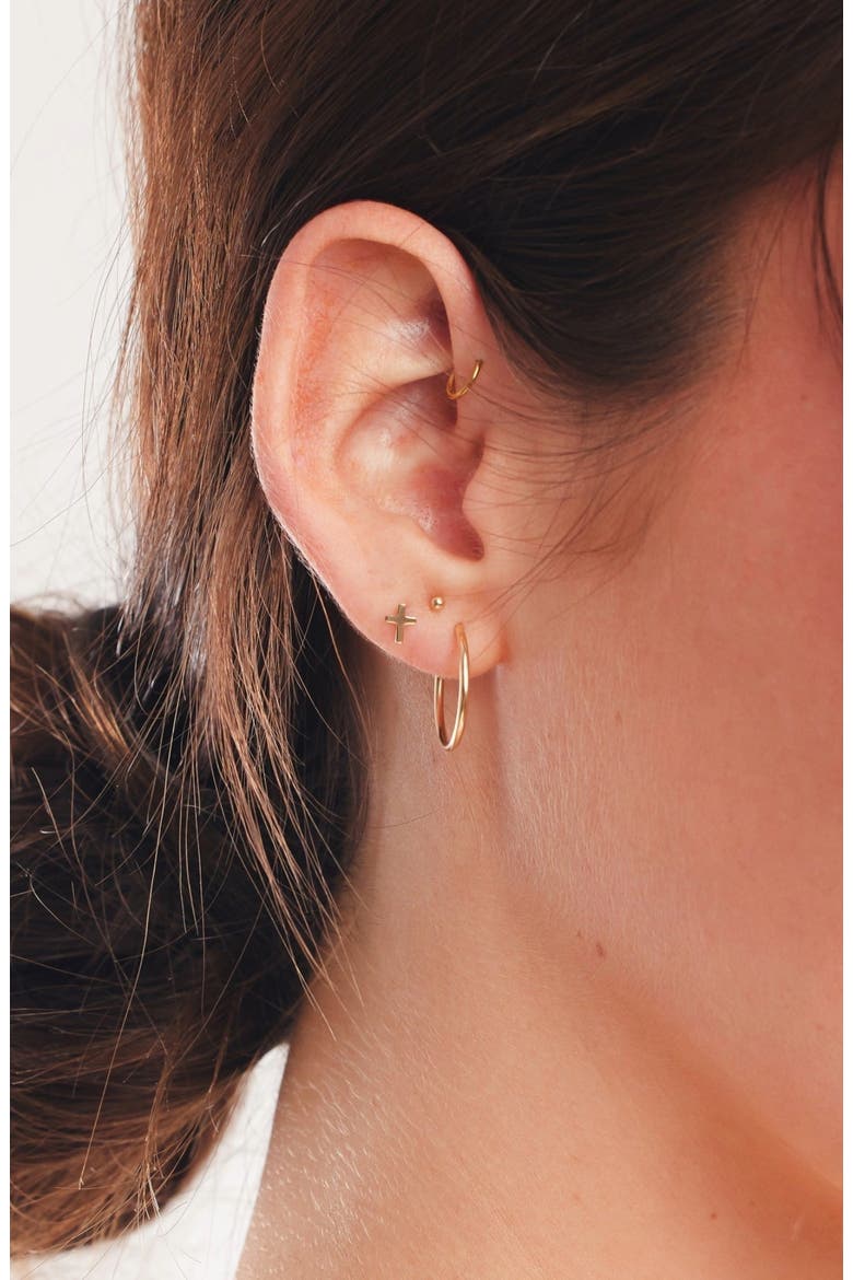 14k Cross Stud Earring, Alternate, color, 14k Solid Gold - Pair