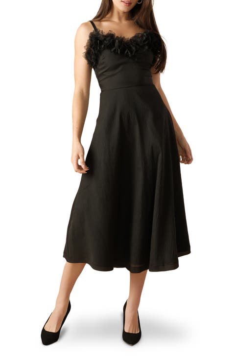 Ruffle Midi Fit & Flare Dress