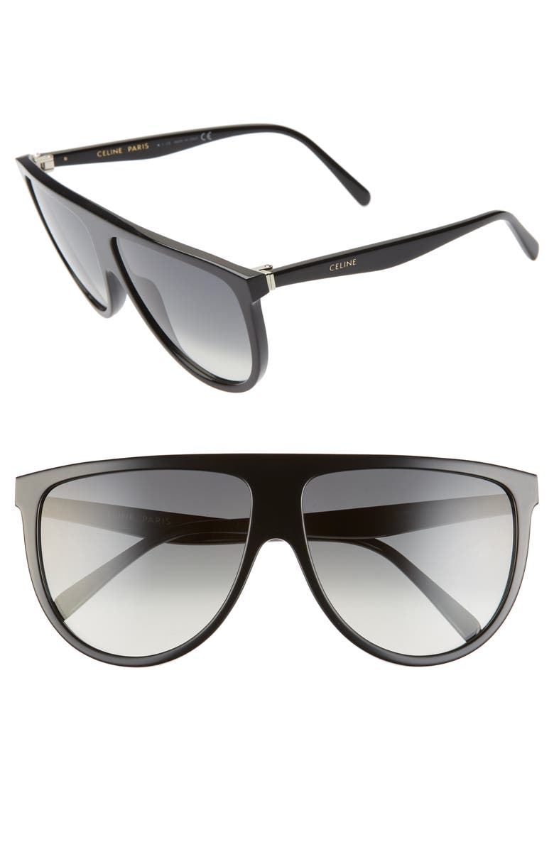 CELINE 62mm Oversize Flat Top Sunglasses, Main, color,