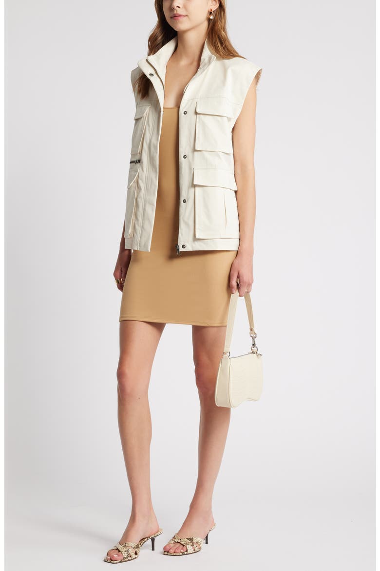 Twill Cargo Vest, Alternate, color, IVORY DOVE